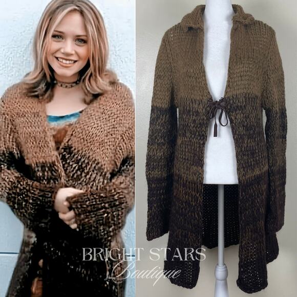 Sweaters - Rare Vintage Knit Ombre Knit Duster Cardigan ASO Mary-Kate Olsen ALT Willow